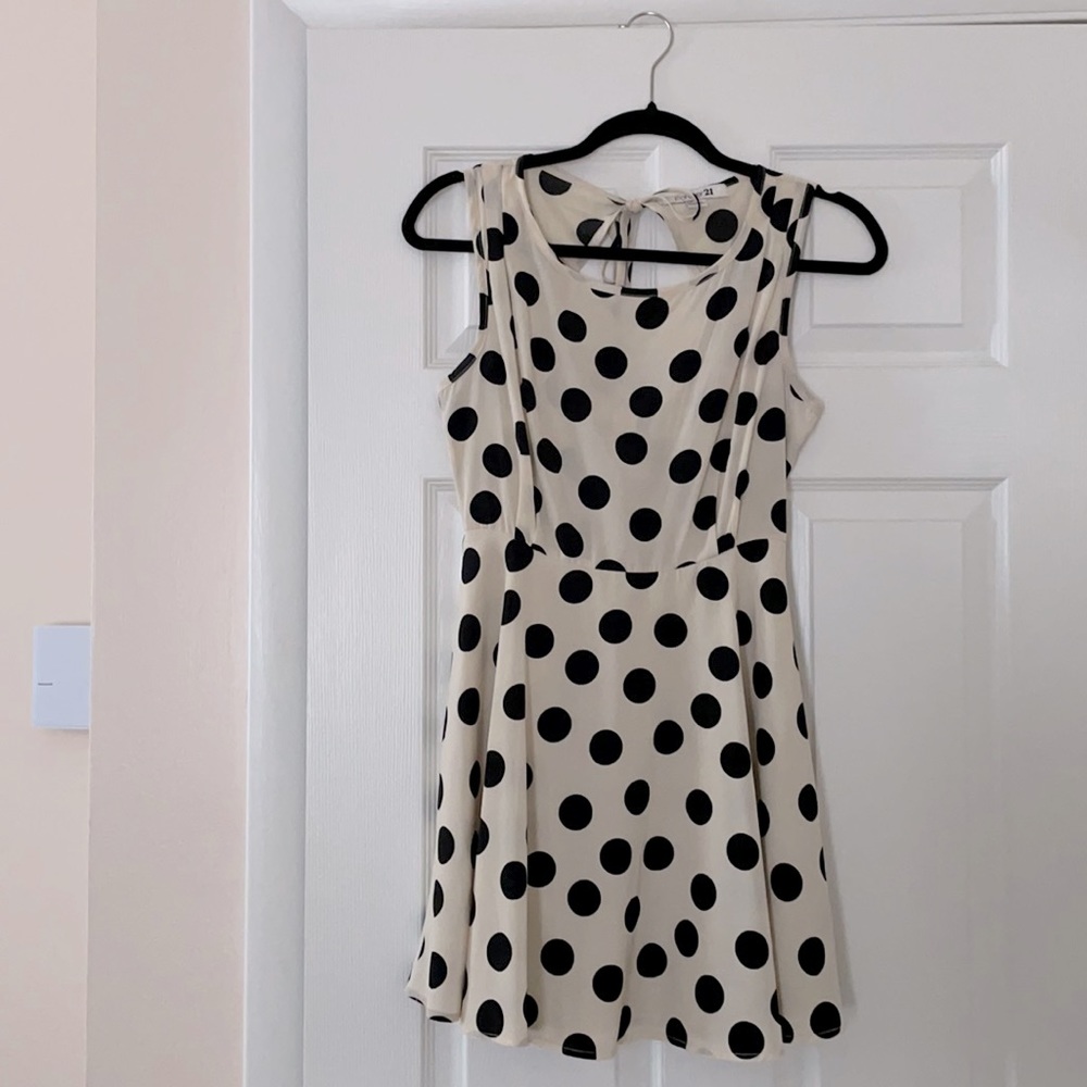 Ivory and Black Polka Dot Dress.